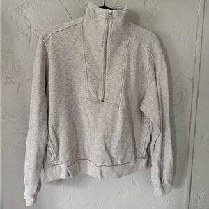 Everlane Light Heather Gray Half Zip Sweatshirt
